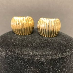 Vintage Givenchy SIGNED Gold Tone Clip Earrings